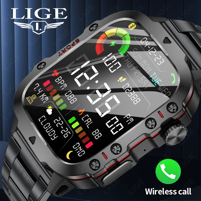 LIGE Nowy męski smartwatch SOS – Fall Detection Watch recenzja i cena