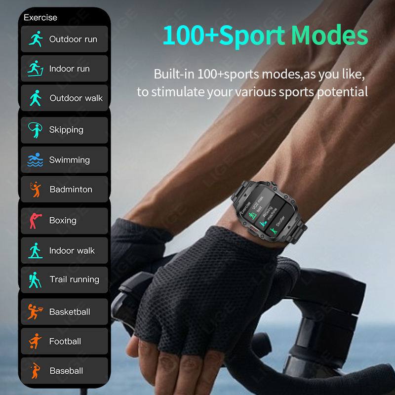 LIGE Nowy męski smartwatch SOS – Fall Detection Watch recenzja i cena