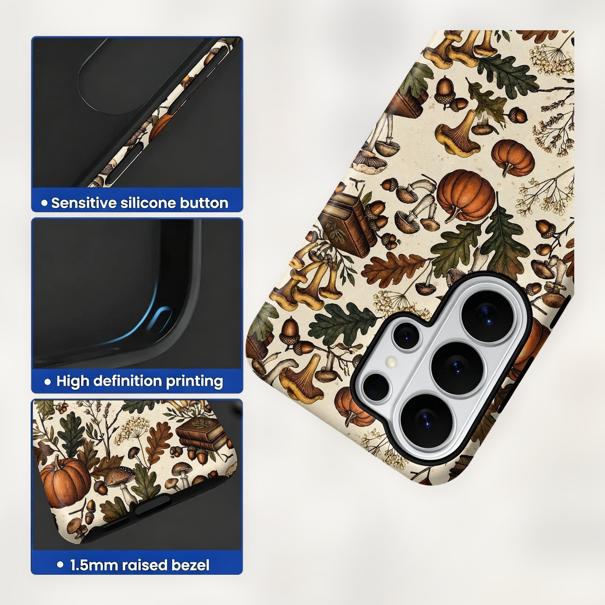 Jesienne wzory z grzybami i dy – Samsung Galaxy S24 recenzja i cena